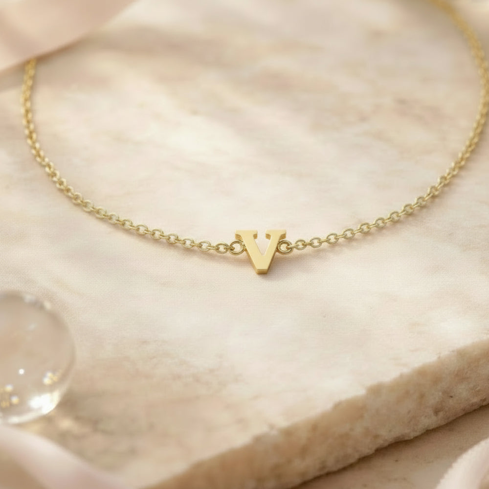 585 Gold Armband mit Buchstabe V