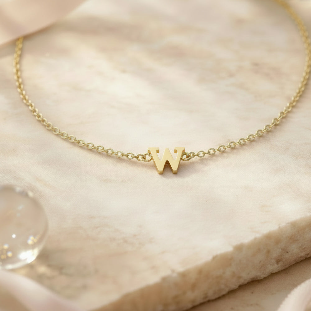 585 Gold Armband mit Buchstabe W