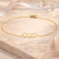 Damen Armband Dreierreif 585 Gelbgold Ankerkette - 16–18cm