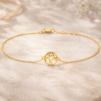 585 Gold Armband mit Motiv Lebensbaum
