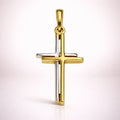 Kreuz Anhänger 585 Gold zweifarbig - 2,2cm