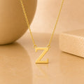 Buchstaben Collier Damen 585 Gold - diamantierte Ankerkette verstellbar 43cm
