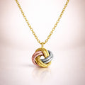 Damen Anhänger mit Kette 585 Gelbgold tricolor Knoten - 45cm