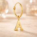 Damen Creolen 585 Gold Buchstabe Anhänger - Einzelne Creole