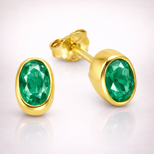 Damen Ohrstecker 585 Gelbgold mit Edelstein - 0,7cm