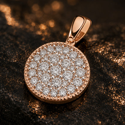 Anhänger Damen 585 Rotgold mit 24 Diamanten Brillanten 0,15 ct W/SI rund - optional mit Ankerkette 42cm