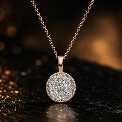 Anhänger Damen 585 Rotgold mit 24 Diamanten Brillanten 0,15 ct W/SI rund - optional mit Ankerkette 42cm