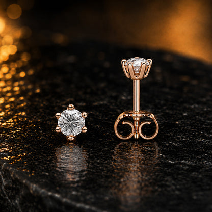 Ohrstecker Damen 585 Gold mit 2 Diamanten Brillanten 0,14 ct W/SI - Gelbgold, Weißgold, Rotgold
