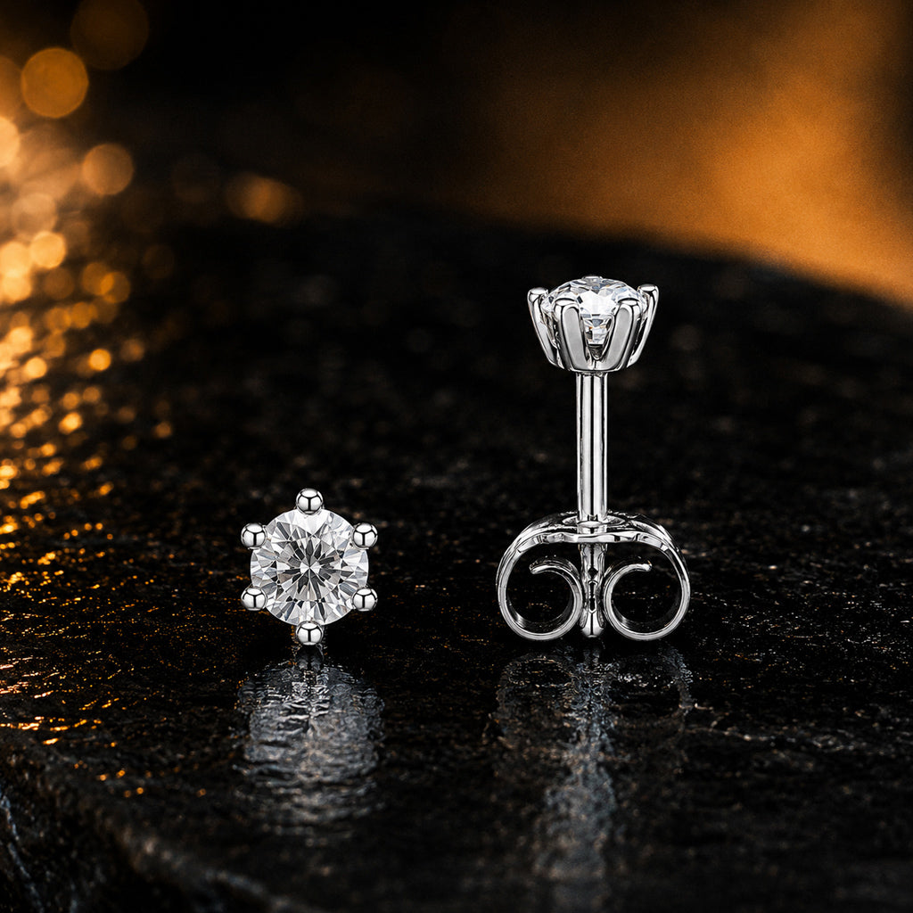 Ohrstecker Damen 585 Gold mit 2 Diamanten Brillanten 0,14 ct W/SI - Gelbgold, Weißgold, Rotgold