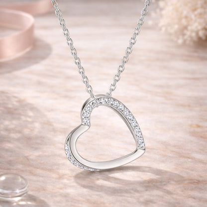 Kette mit Anhänger aus 925er Sterling-Silber, Zirkoniaherz