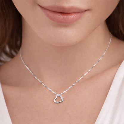 Kette mit Anhänger aus 925er Sterling-Silber, Zirkoniaherz