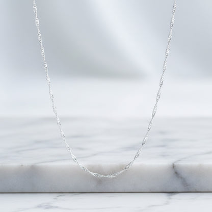 Halskette / Wasserwellenkette aus 925er Sterling Silber, verschiedene Längen
