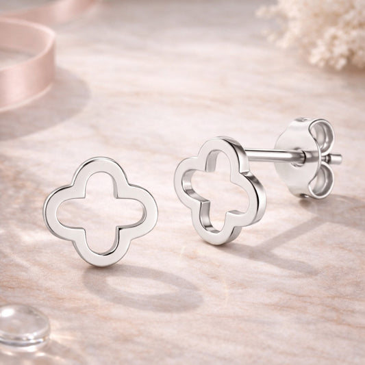 Ohrstecker aus 925er Sterling Silber - Kleeblatt