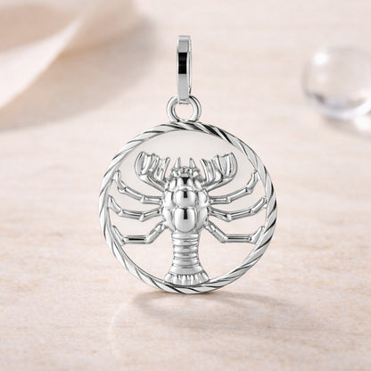Sternzeichen Anhänger Damen 925 Sterling Silber rhodiniert 15mm - optional 45cm Kette