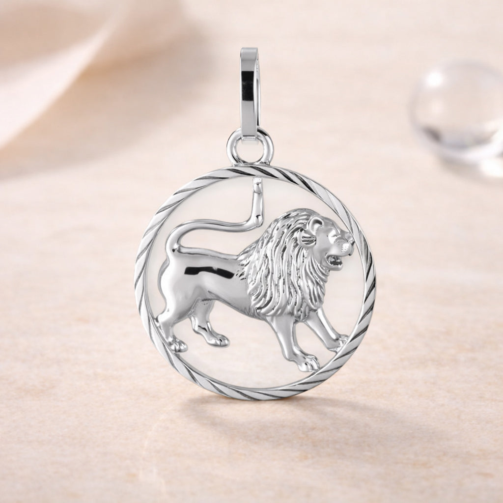 Sternzeichen Anhänger Damen 925 Sterling Silber rhodiniert 15mm - optional 45cm Kette