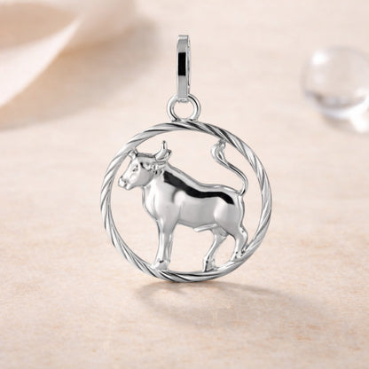 Sternzeichen Anhänger Damen 925 Sterling Silber rhodiniert 15mm - optional 45cm Kette