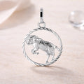 Sternzeichen Anhänger Damen 925 Sterling Silber rhodiniert 15mm - optional 45cm Kette