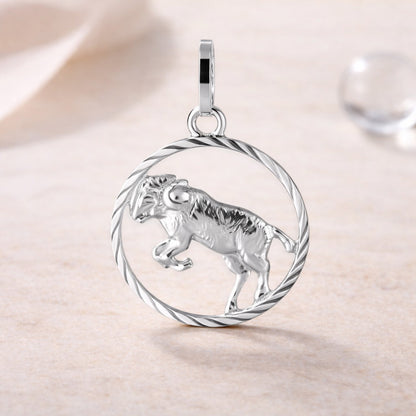 Sternzeichen Anhänger Damen 925 Sterling Silber rhodiniert 15mm - optional 45cm Kette