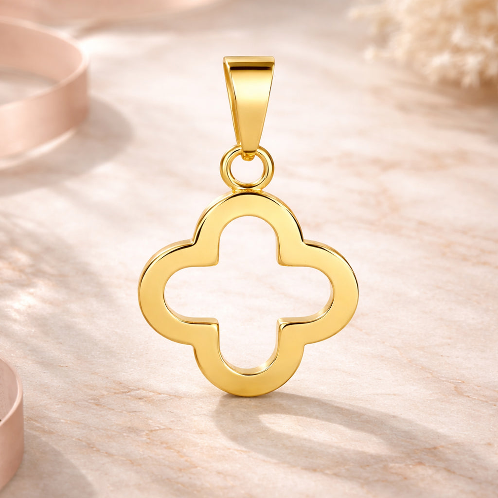 Anhänger aus 925er Sterling Silber - vergoldet - Kleeblatt