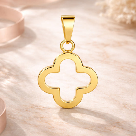 Anhänger aus 925er Sterling Silber - vergoldet - Kleeblatt