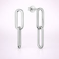 Damen Ohrstecker 925 Sterling Silber Paperclip-Design - vergoldet oder rhodiniert