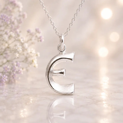 Buchstaben Anhänger Damen 925 Sterling Silber matt glänzend 18mm - optional mit Kette 45cm