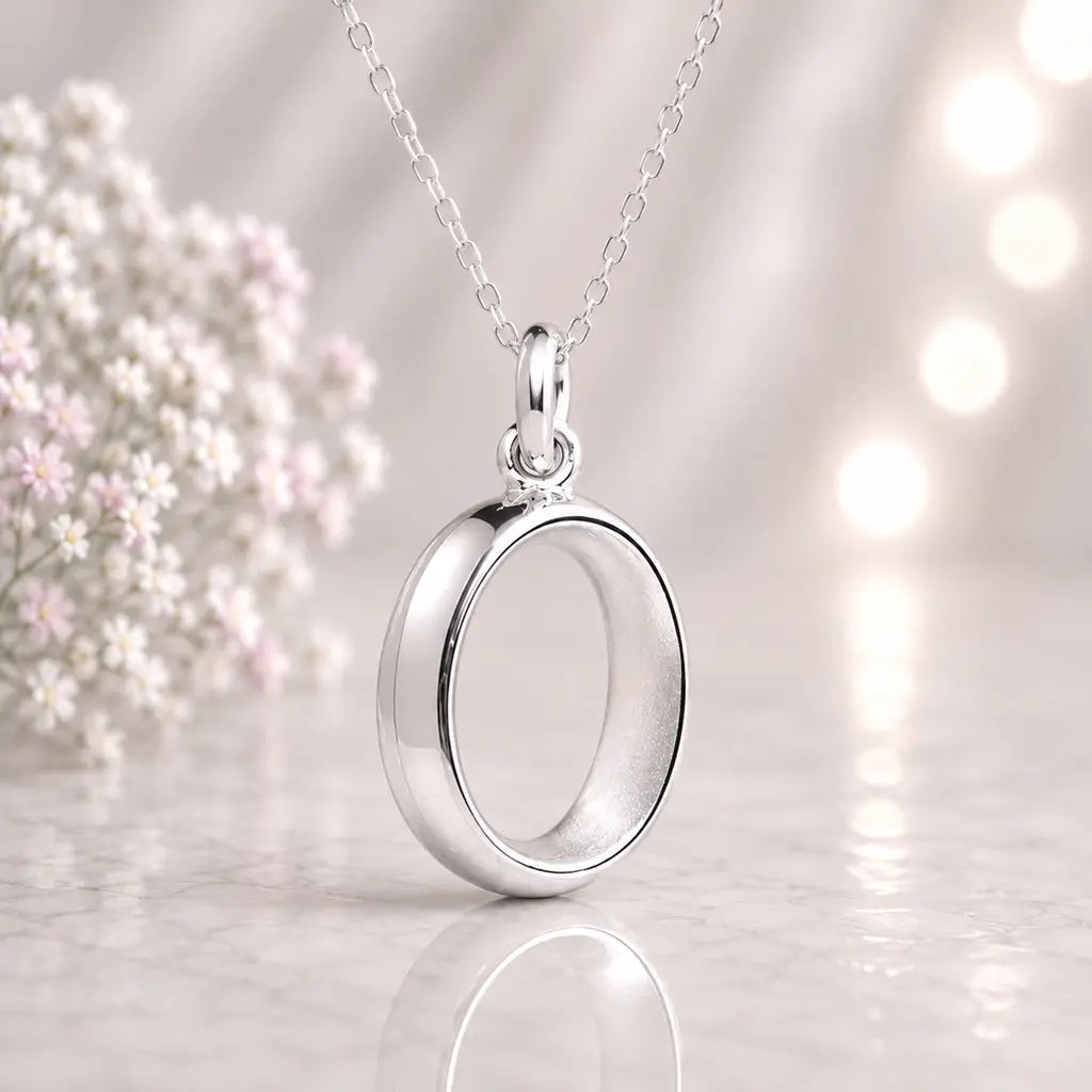 Buchstaben Anhänger Damen 925 Sterling Silber matt glänzend 18mm - optional mit Kette 45cm