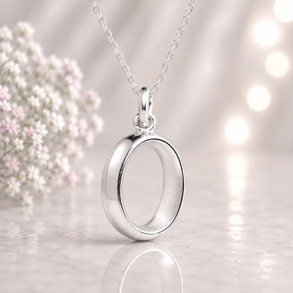 Buchstaben Anhänger Damen 925 Sterling Silber matt glänzend 18mm - optional mit Kette 45cm