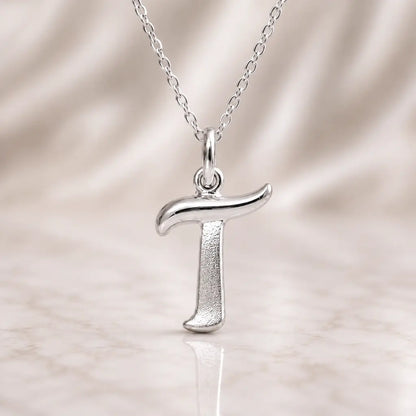 Buchstaben Anhänger Damen 925 Sterling Silber matt glänzend 18mm - optional mit Kette 45cm