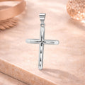 Damen Anhänger 925 Sterling Silber Kreuz matt diamantiert - optional mit 45cm Kette