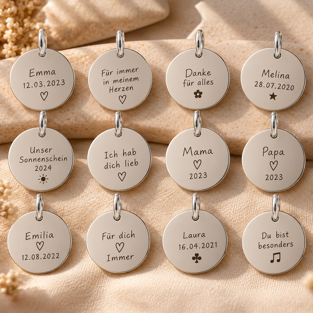 Gravurkette 925 Sterling Silber mit eigener Handschrift | Zeichnung | Unterschrift - inklusive Ankerkette 45cm