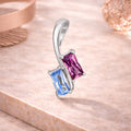 Anhänger 925 Sterling Silber rhodiniert mit synthetischem Spinell & lila Zirkonia - Bicolor Edelstein Design