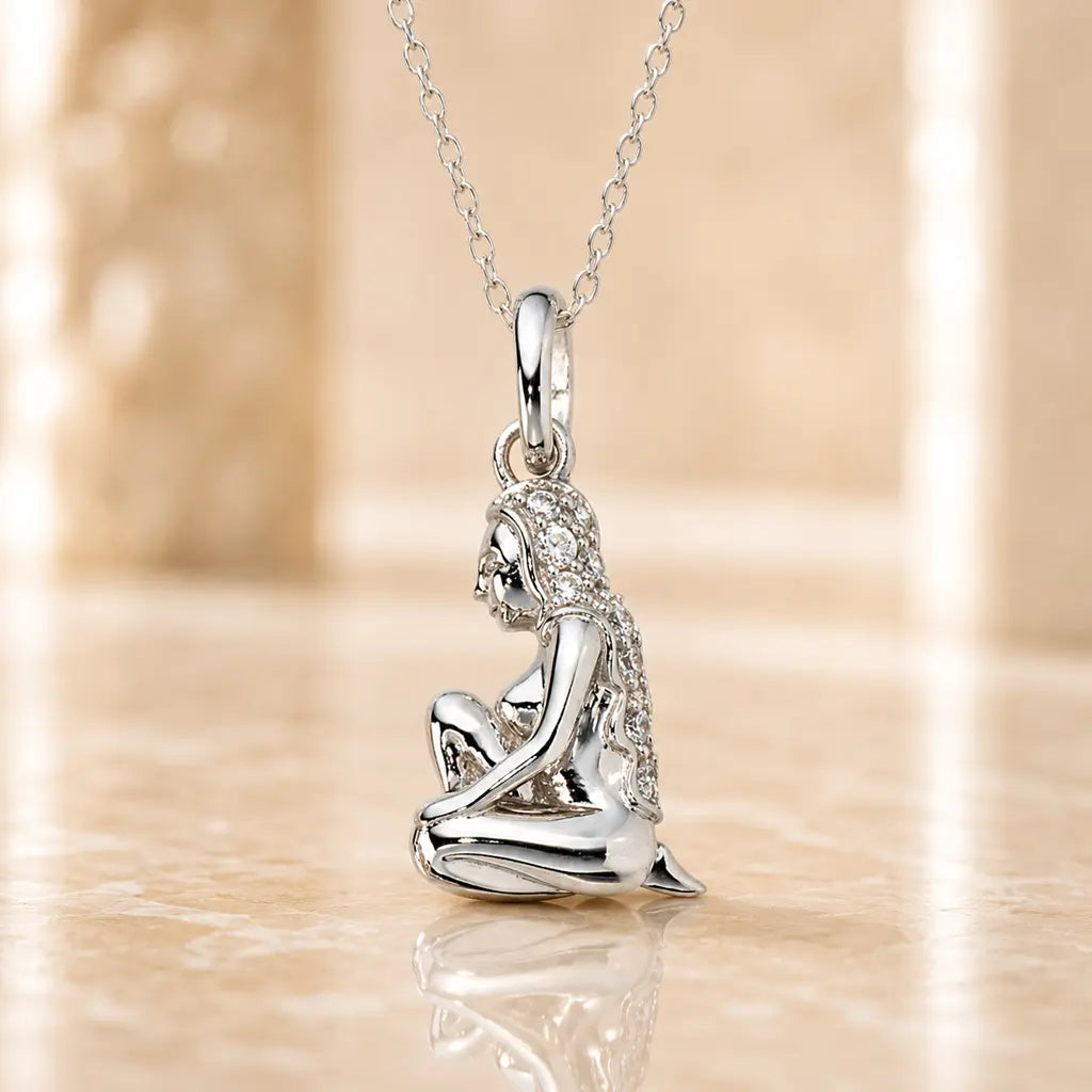 Sternzeichen Anhänger Damen 925 Sterling Silber rhodiniert Zirkonia 20mm - optional 45cm Kette