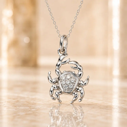 Sternzeichen Anhänger Damen 925 Sterling Silber rhodiniert Zirkonia 20mm - optional 45cm Kette