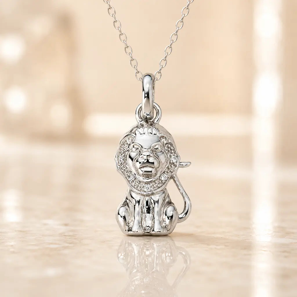 Sternzeichen Anhänger Damen 925 Sterling Silber rhodiniert Zirkonia 20mm - optional 45cm Kette