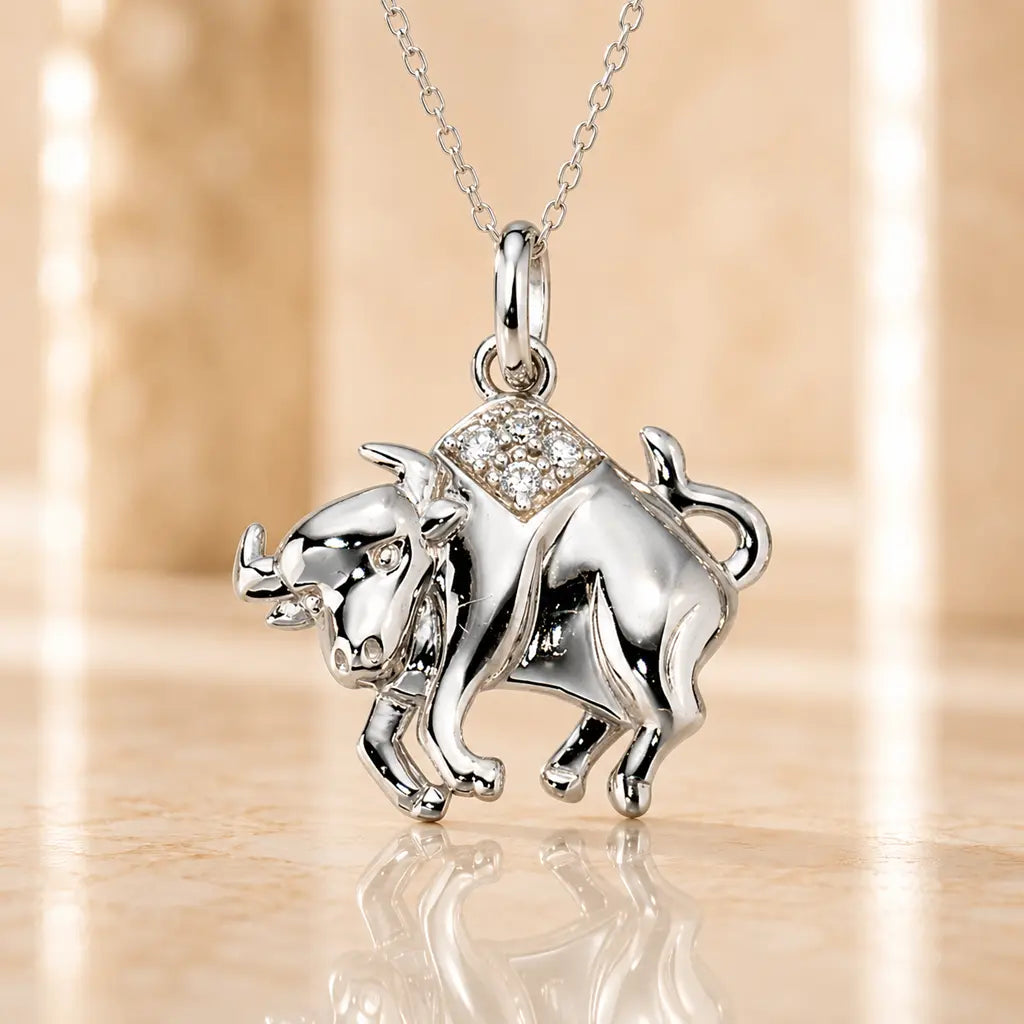 Sternzeichen Anhänger Damen 925 Sterling Silber rhodiniert Zirkonia 20mm - optional 45cm Kette