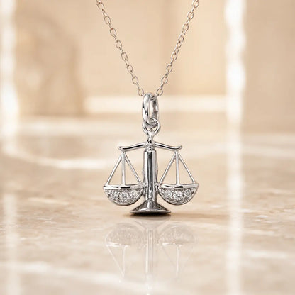 Sternzeichen Anhänger Damen 925 Sterling Silber rhodiniert Zirkonia 20mm - optional 45cm Kette