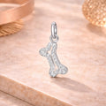 Damen Anhänger 925 Sterling Silber Knochen Zirkonia rhodiniert - 19mm
