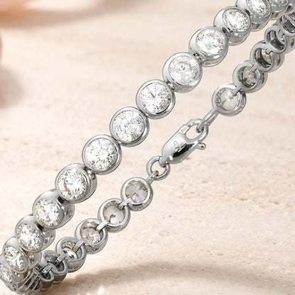 Armband Damen 925 Sterling Silber rhodiniert mit Zirkonia - 19,5cm