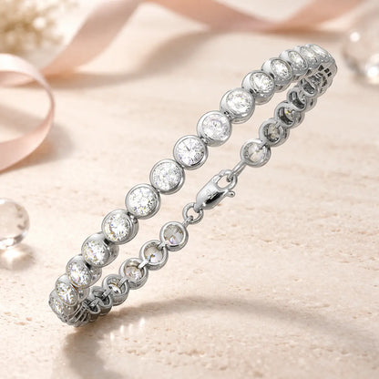 Armband Damen 925 Sterling Silber rhodiniert mit Zirkonia - 19,5cm
