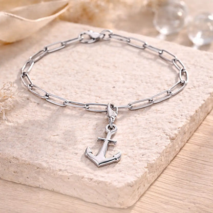 Charm Damen 925 Sterling Silber - vergoldet oder rhodiniert - Anker 25mm