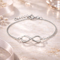 Damen Fußkette 925 Sterling Silber Infinity 26cm