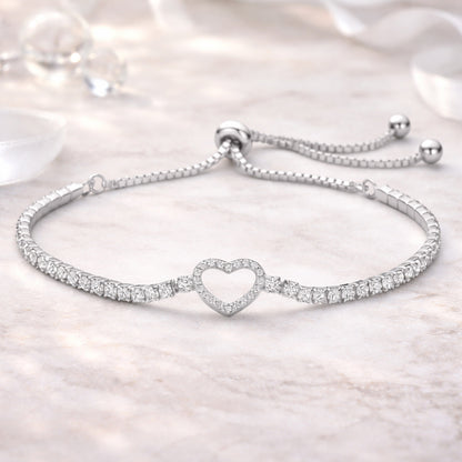 Herz Armband mit Zirkonia aus 925 Sterling Silber