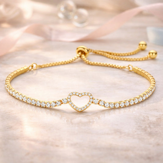 Herz Armband mit Zirkonia aus 925 Sterling Silber