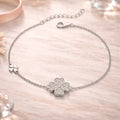 Damen Armband 925 Sterling Silber Zirkonia Kleeblatt - 17,5cm