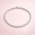Unisex Armband 925 Sterling Silber rhodiniert Francokette 3mm - verschiedene Längen