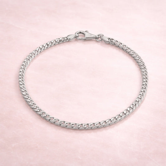 Unisex Armband 925 Sterling Silber rhodiniert Francokette 3mm - verschiedene Längen