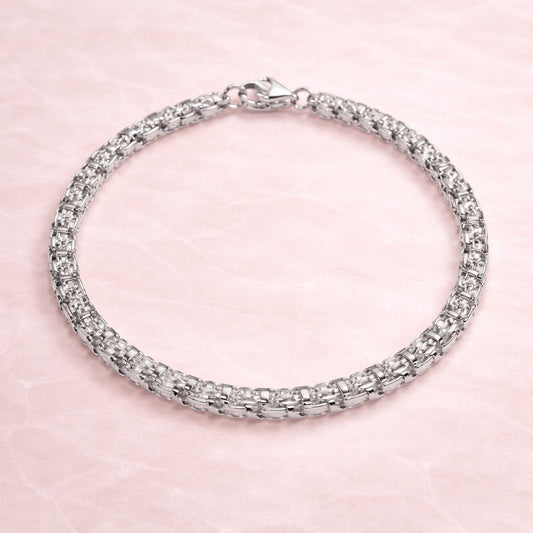Unisex Käfigketten Armband 925 Sterling Silber - 21cm oder 23cm