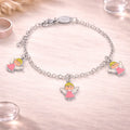 Kinder Armband 925 Sterling Silber Engel bunt - verstellbare Länge