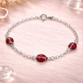 Kinder Armband 925 Sterling Silber Marienkäfer - 15cm
